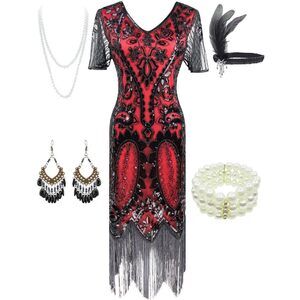 2622 Women's 1920s Gatsby Inspired Sequin Beads Long Fringe